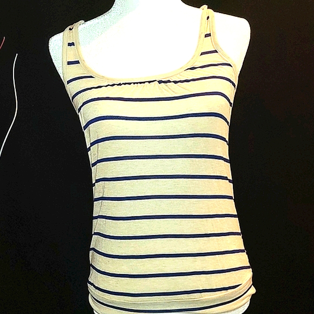 Womens xs top blouse casual striped